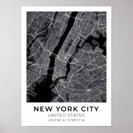 New York City Kaart Poster
