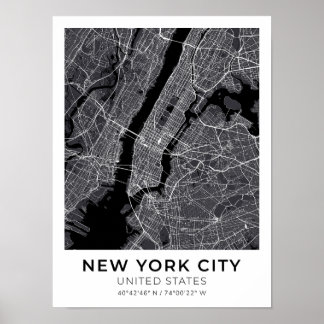 New York City Kaart Poster