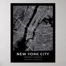 New York City Kaart Poster