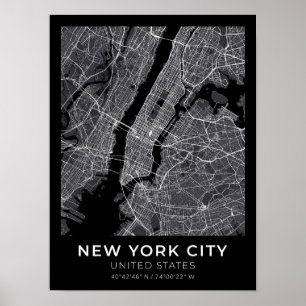 New York City Kaart Poster