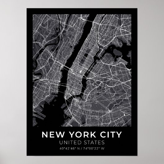 New York City Kaart Poster (Voorkant)