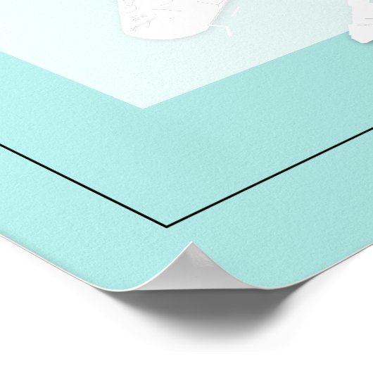 New York City kaart, zwart, wit en blauw Poster (Hoek)