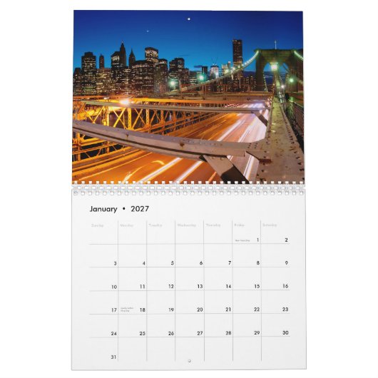New York City-kalender Kalender (Jan 2027)