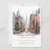 New York City Kerst Nieuw Adres Aankondiging (Voorkant)