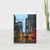 New York City kerstavond nachtlichten Feestdagen Kaart (Voorkant)