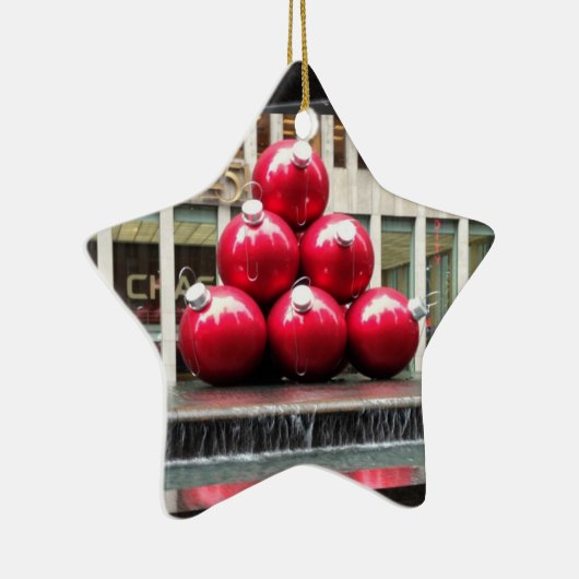 New York City-kerstbalkcentrum Keramisch Ornament (Rechts)