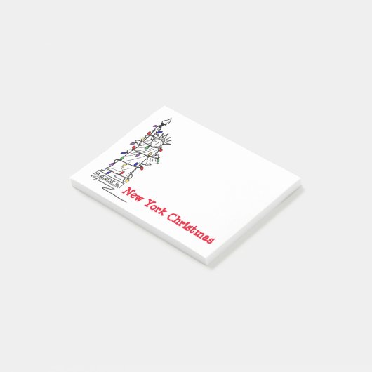 New York City Kerstbeeld van Liberty NYC Post-it® Notes (Schuin)