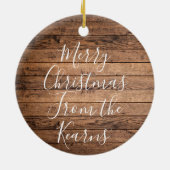 New York City Kerstmis - Aangepaste jaarnaam Keramisch Ornament (Achterkant)