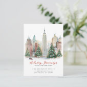 New York City Kerstmis Nieuw Adres Aankondigingskaart (Staand voorkant)