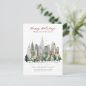 New York City Kerstmis Nieuw Adres Aankondigingskaart (Staand voorkant)