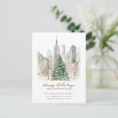 New York City Kerstmis Nieuw Adres Aankondigingskaart (Staand voorkant)
