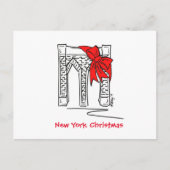 New York City Kerstmis NYC Brooklyn Bridge Bow Feestdagenkaart (Voorkant)