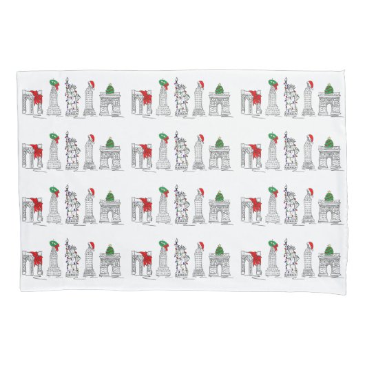 New York City Kerstmis NYC Holiday Architecture Kussensloop (Voorkant)