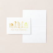 New York City Kerstmis NYC Holiday Landmarken Folie Kaarten (Display)