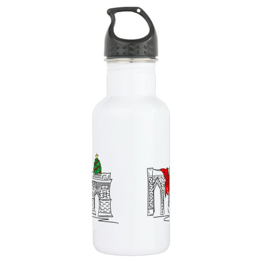 New York City Kerstmis NYC Holiday Landmarken Waterfles (Achterkant)