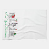 New York City Kerstmis NYC Landmarks Holiday Theedoek (Horizontaal)