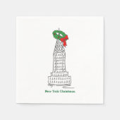 New York City Kerstmis NYC Skyscraper Wreath Servetten (Voorkant)