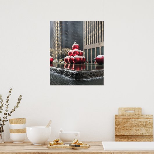 New York City Kerstmis Rockefeller Center NYC Poster (Keuken)