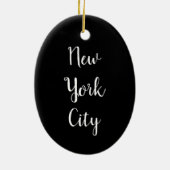 New York City Kerstmis Rockefeller Center sneeuwnY Keramisch Ornament (Achterkant)