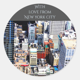New York City kleurrijk modern architectur Briefka Ronde Sticker