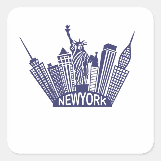 New York City Landmark Vierkante Sticker (Voorkant)