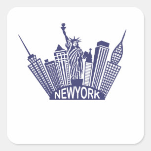 New York City Landmark Vierkante Sticker