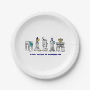 New York City Landmarks Hanukkah NYC Chanukah Papieren Bordje