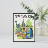 New York City Landmarks Travel Briefkaart (Staand voorkant)