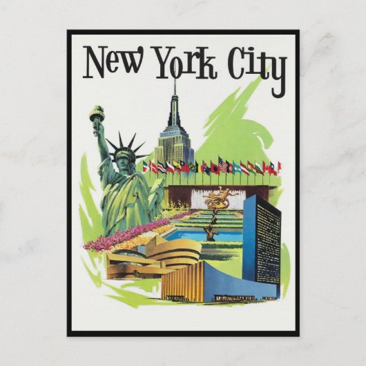 New York City Landmarks Travel Briefkaart (Voorkant)