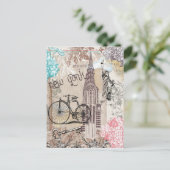 New York City Landmarks Vintage Travel Briefkaart (Staand voorkant)