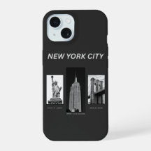New York City Landmarks Zwart Wit Stedelijke Illus