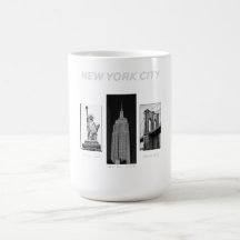 New York City Landmarks Zwart Wit Stedelijke Illus