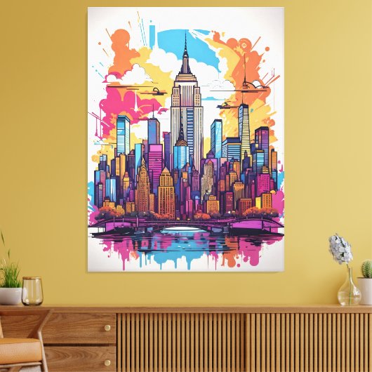New York City Landschap Canvas Afdruk (Insitu (Woonkamer))