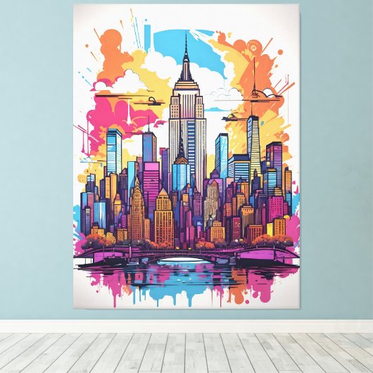New York City Landschap Canvas Afdruk (Insitu (Houten vloer))