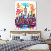 New York City Landschap Canvas Afdruk (Insitu (Slaapkamer))