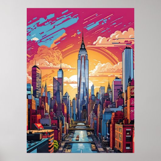 New York City Landschap Poster (Voorkant)