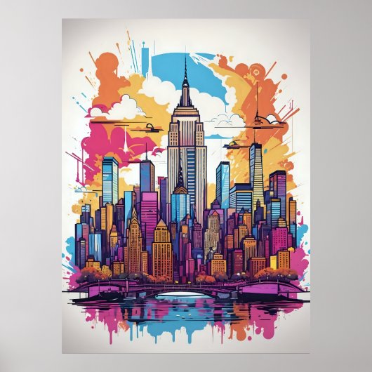 New York City Landschap Poster (Voorkant)