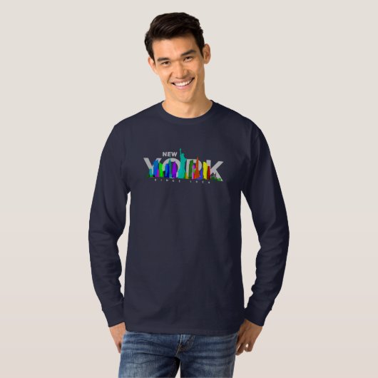 New York City | Lange hoes van Mannen T-shirt (Voorkant volledig)