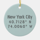 New York City Latitude Longitude Keepomwille Keramisch Ornament (Voorkant)