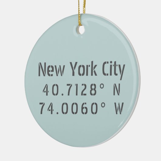 New York City Latitude Longitude Keepomwille Keramisch Ornament (Links)