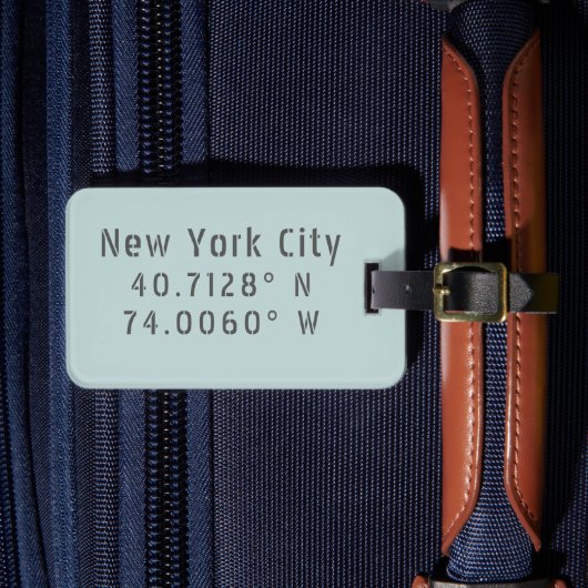 New York City Latitude Longitude op maat Bagagelabel (Voorkant Insitu 4)
