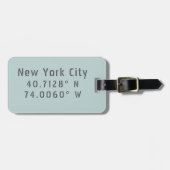 New York City Latitude Longitude op maat Bagagelabel (Voorkant horizontaal)