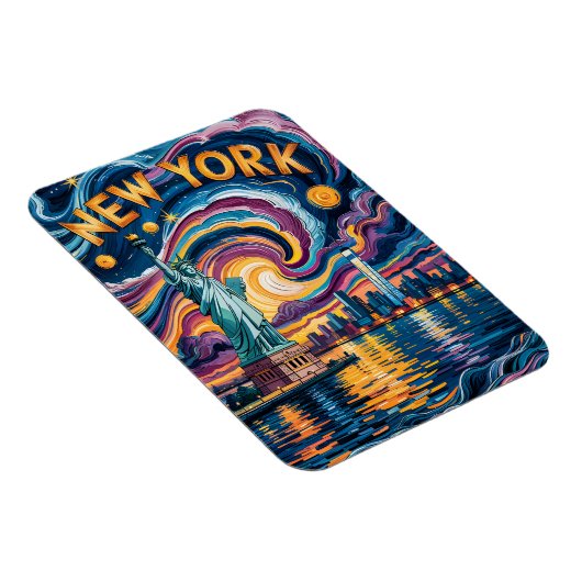 New York City Liberty in Van Gogh stijl Reizen Magneet (Rechterzijde)