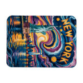 New York City Liberty in Van Gogh stijl Reizen Magneet (Horizontaal)