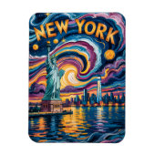 New York City Liberty in Van Gogh stijl Reizen Magneet (Verticaal)