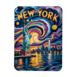 New York City Liberty in Van Gogh stijl Reizen Magneet