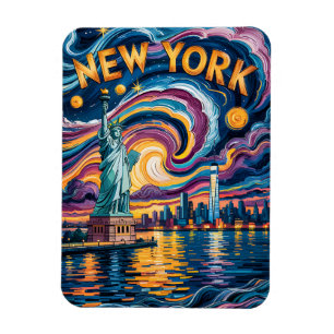 New York City Liberty in Van Gogh stijl Reizen Magneet