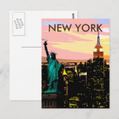 New York City Liberty of Statue  Briefkaart (Voorkant / Achterkant)