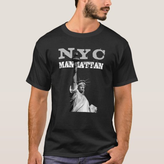 New York City Liberty Statue Nyc Manhattan Mannen T-shirt (Voorkant)