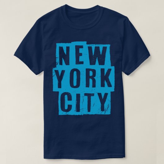 New York City  Lichtblauw Tekst T-shirt (Design voorkant)